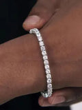 Summer Rhinestone Decorated Trendy Bangle, Rhinestone Bracelet, Copper Bracelet